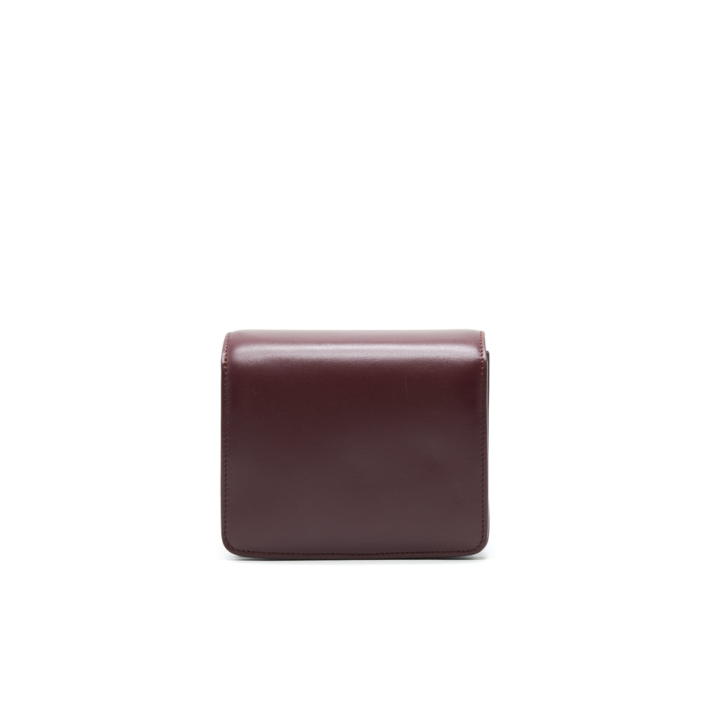 CELINE Box Calfskin Small Classic Box Flap Bag Burgundy 1197868