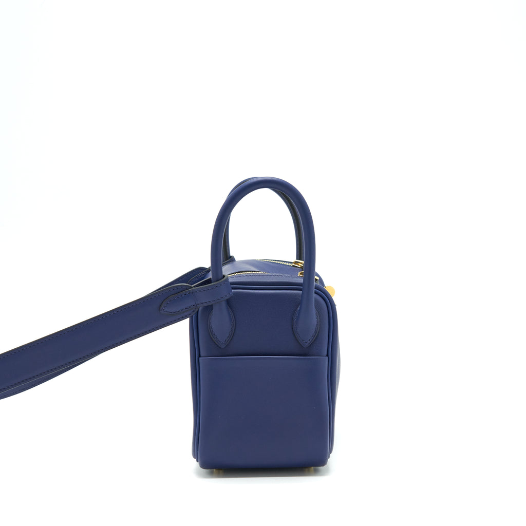 Hermes Mini Lindy Swift Blue Sapphire GHW Stamp Z