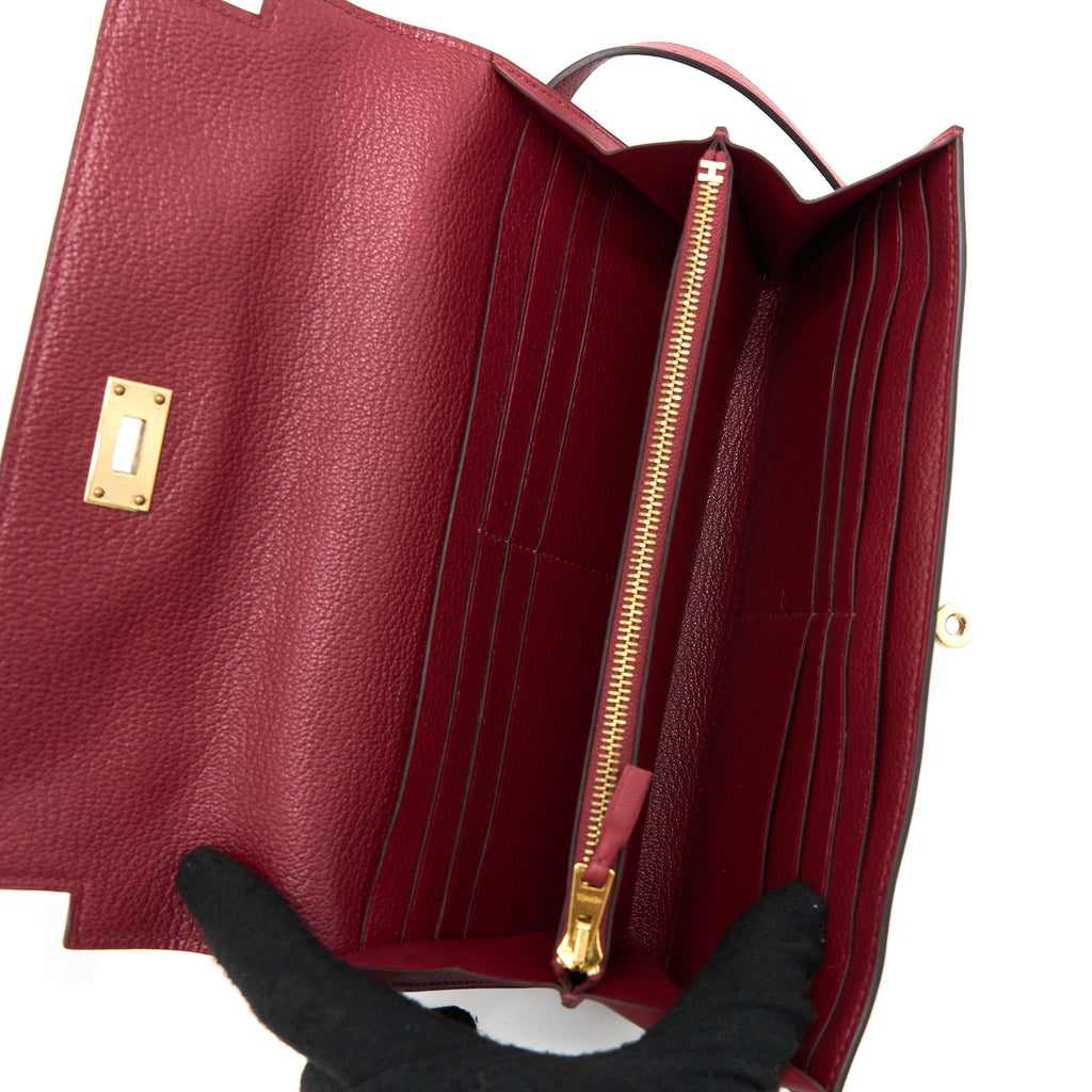 HERMES KELLY CUT BAG SWIFT LEATHER ROUGE TOMATE GHW STAMP T