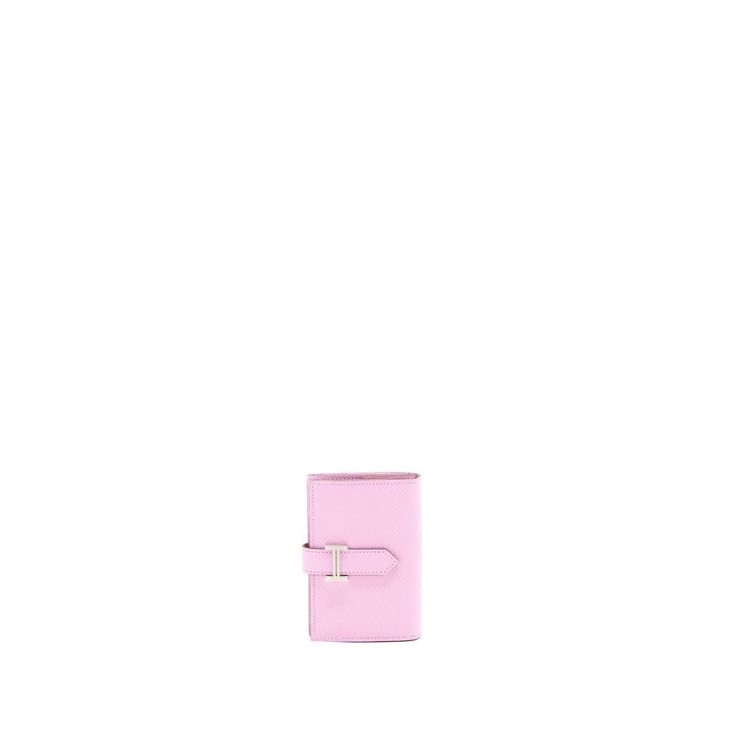 Hermes Rose Confetti Pink Bearn Compact Card-Holder Wallet Case