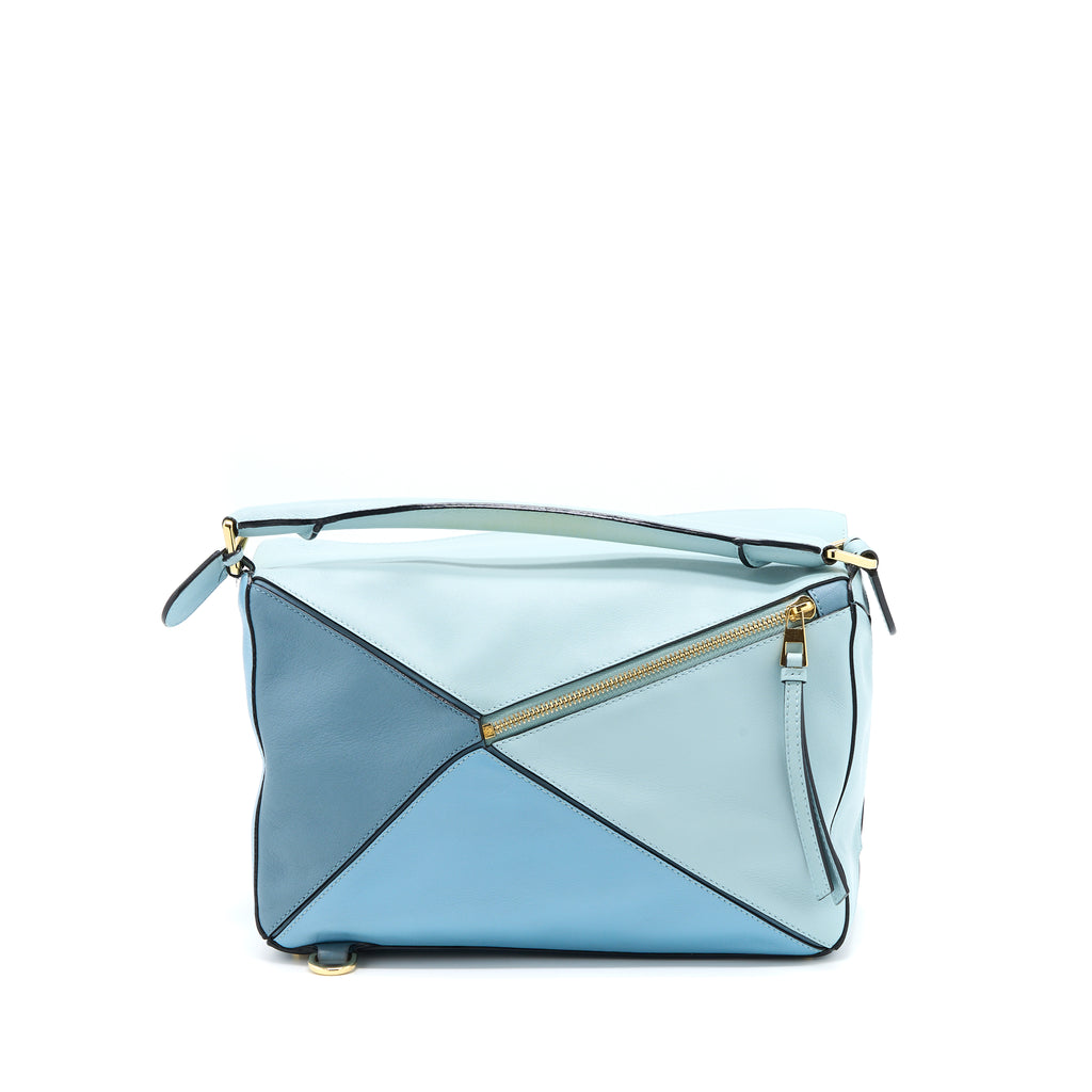 Loewe Puzzle Bag Calfskin Light Blue SHW