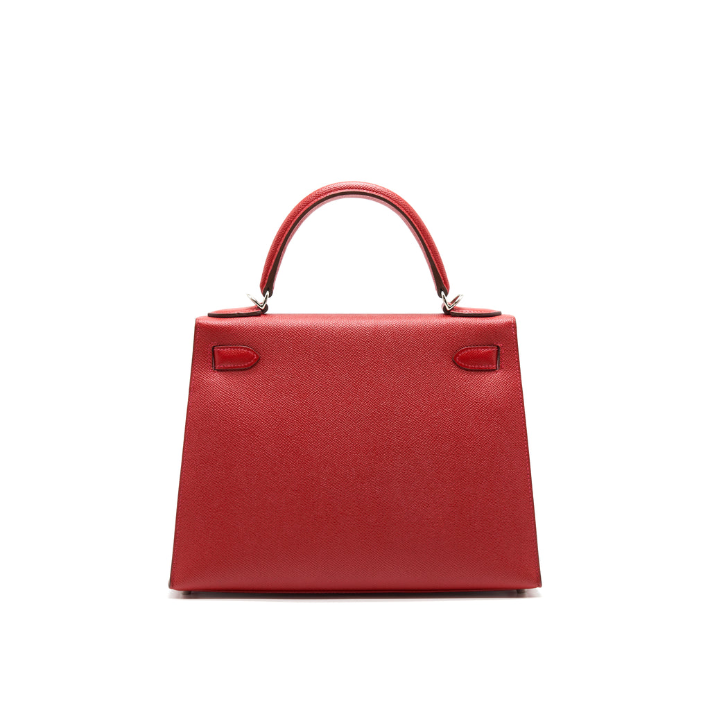 Hermes Kelly Pochette Epsom Q5 Rouge Casaque SHW Stamp X