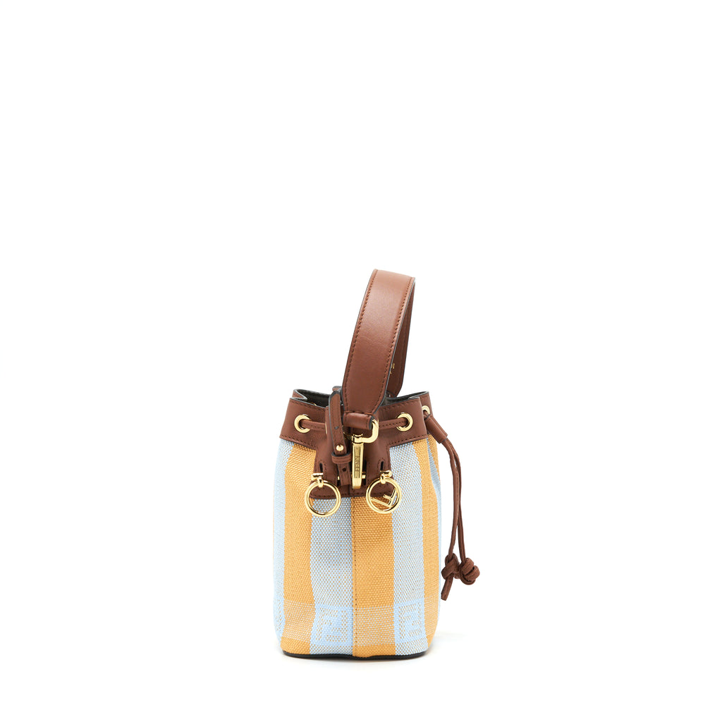 Fendi Mon Tresor Logo Canvas Bucket Bag