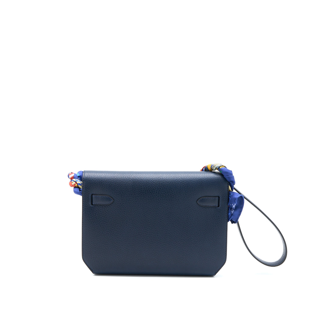 Hermes Kelly Depeches 25 Togo Blue Nuit SHW Stamp U