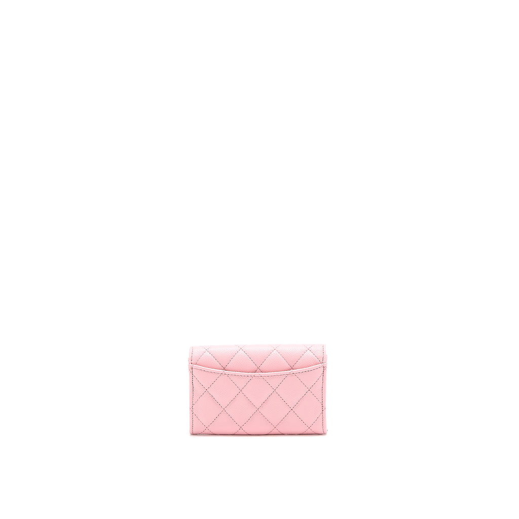 Pink chanel card online holder