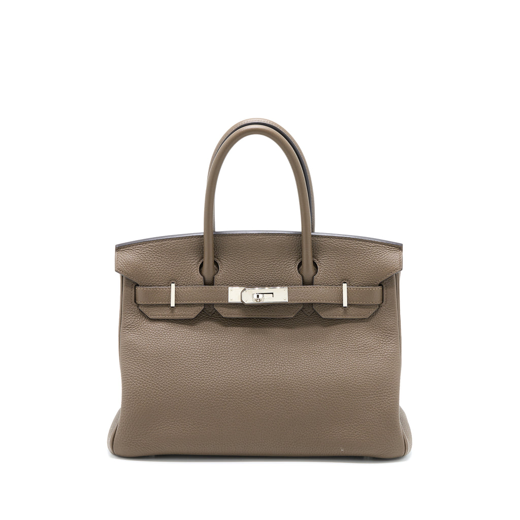 Hermes Birkin 30 Togo 8F Gris Etain SHW Stamp Square R