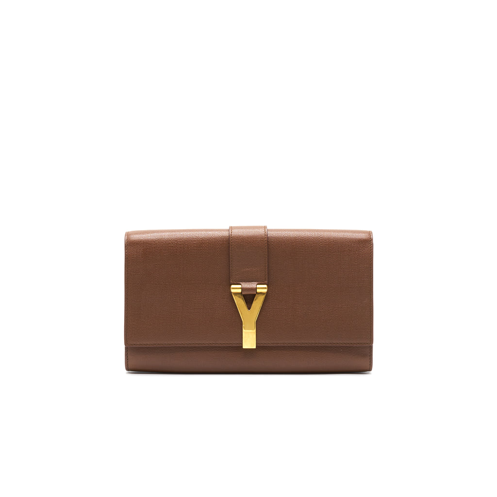 YSL Brown Barenia Tassel Crossbody Bag