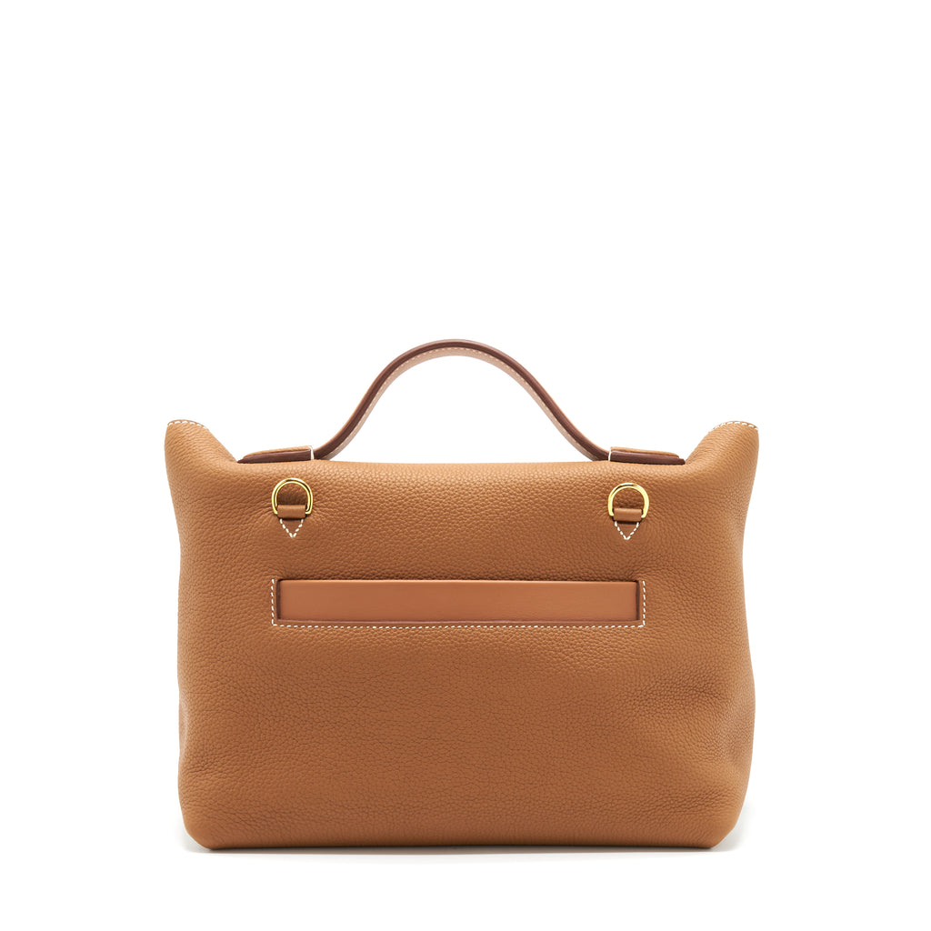 24/24 leather handbag Hermès Yellow in Leather - 33582839