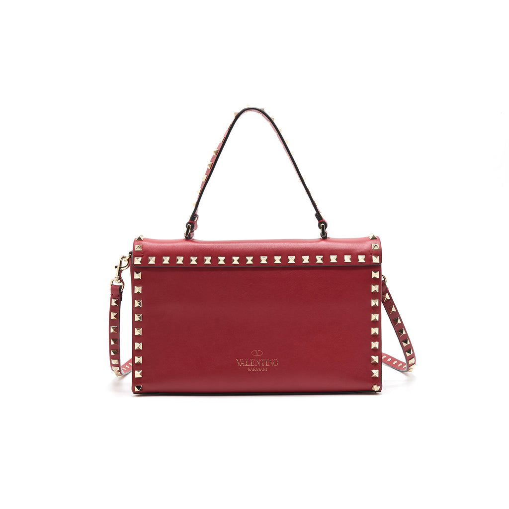 VALENTINO ROCKSTUD SINGLE HANDLE BAG RED