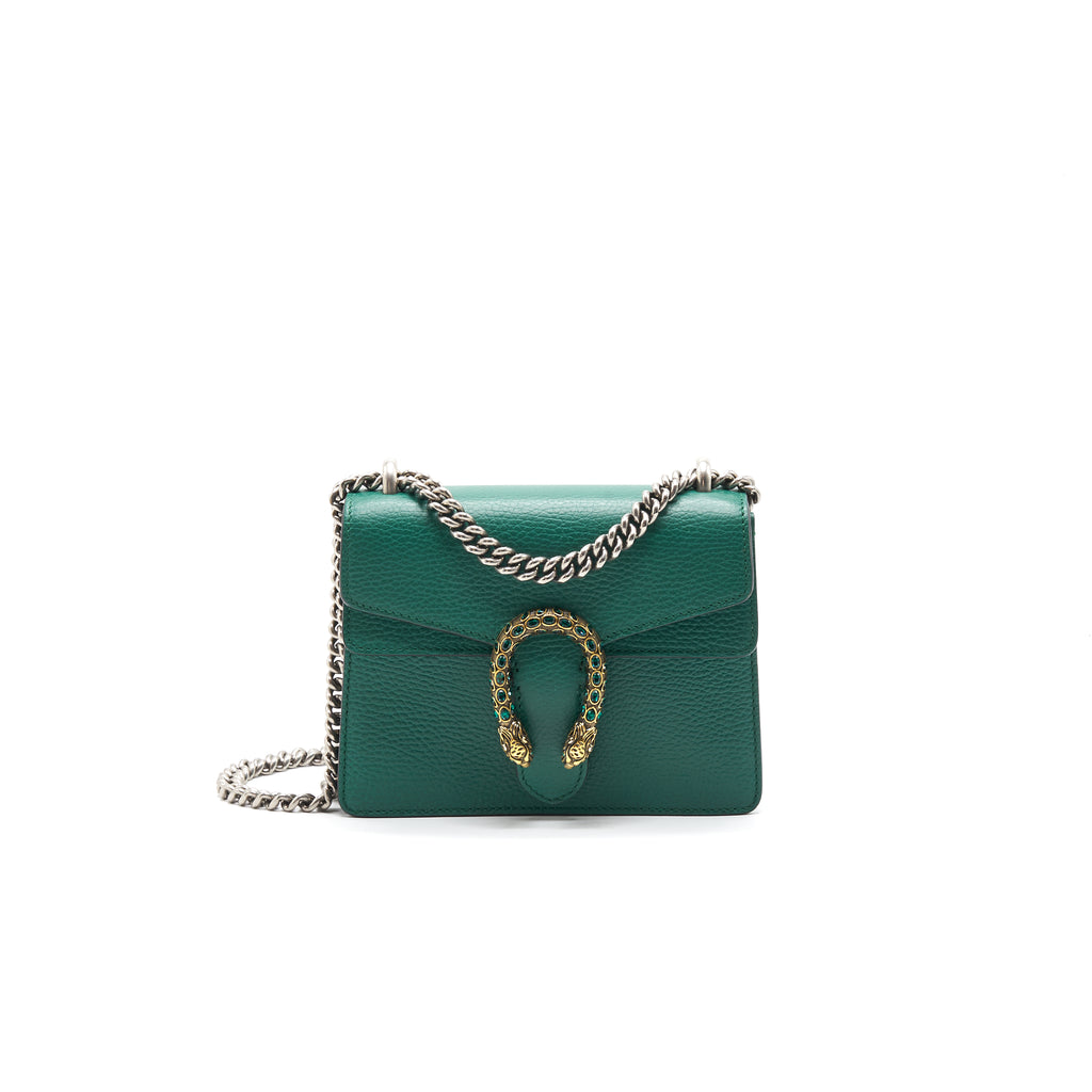 Gucci Dionysus Mini Leather Bag Green