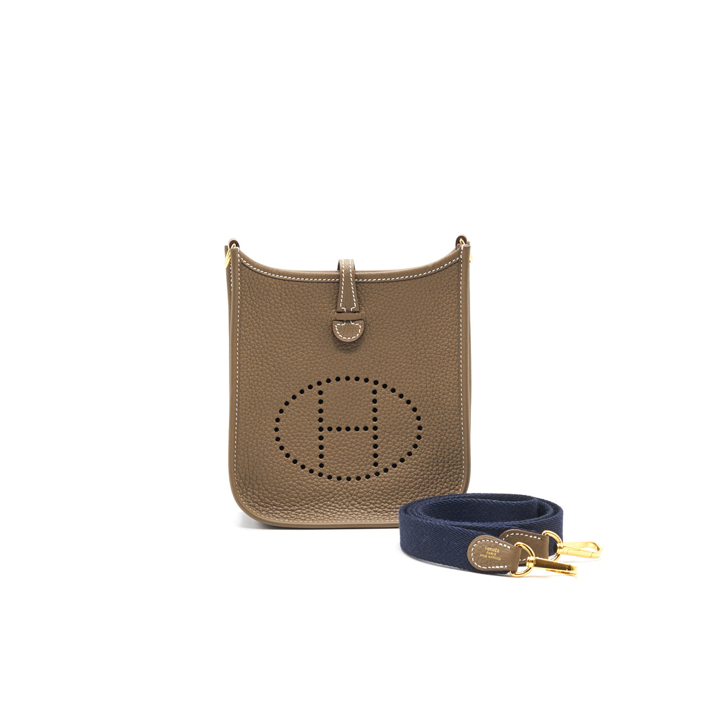 Hermes mini Evelyne Etoupe GHW