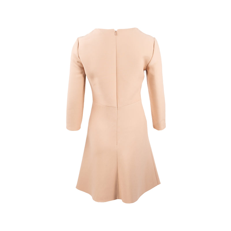 Dior Size 38 Back Zipped Dress Wool/Silk Light Pink