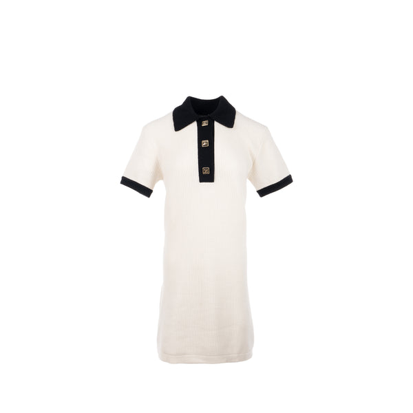 Chanel Size 34 23A Dress Cashmere White/Black
