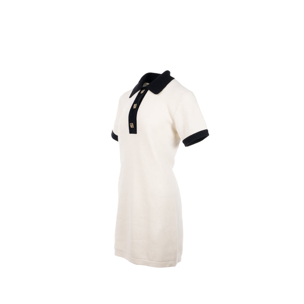 Chanel Size 34 23A Dress Cashmere White/Black