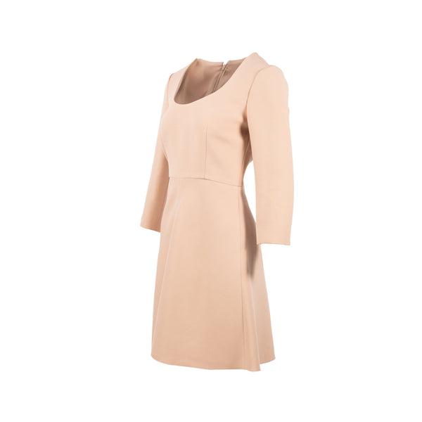 Dior Size 38 Back Zipped Dress Wool/Silk Light Pink