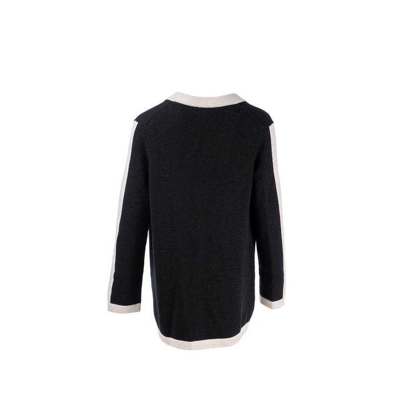 Chanel Size 42 Cardigan Cashmere Black/White