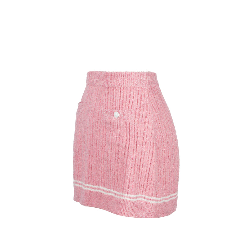 Chanel Size 38 22P Knit Skirt Viscose/Cotton/Polyamide Light Pink