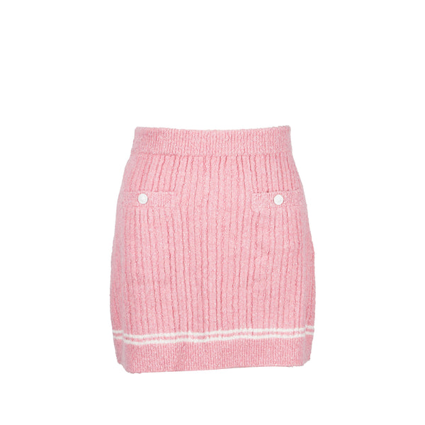 Chanel Size 38 22P Knit Skirt Viscose/Cotton/Polyamide Light Pink