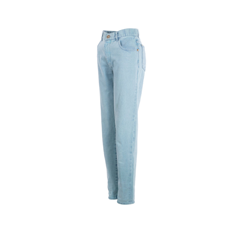 Chanel size 34 back pocket CC logo denim jeans pants light blue