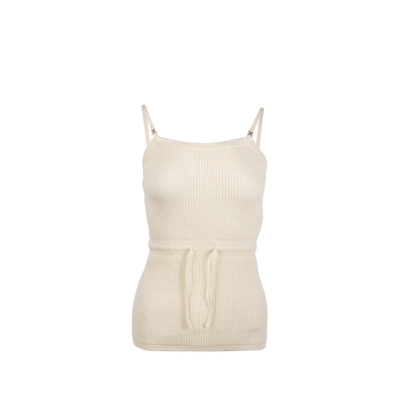 Chanel Size 36 Knit Tank Dress Cotton/Polyamide White