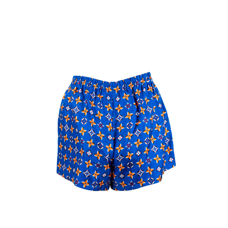 Louis Vuitton Size 34 Monogram Shorts Silk Blue/Multicolour