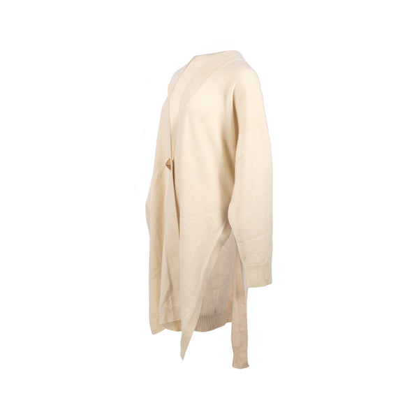 Hermes size 42 long cashmere cardigan beige