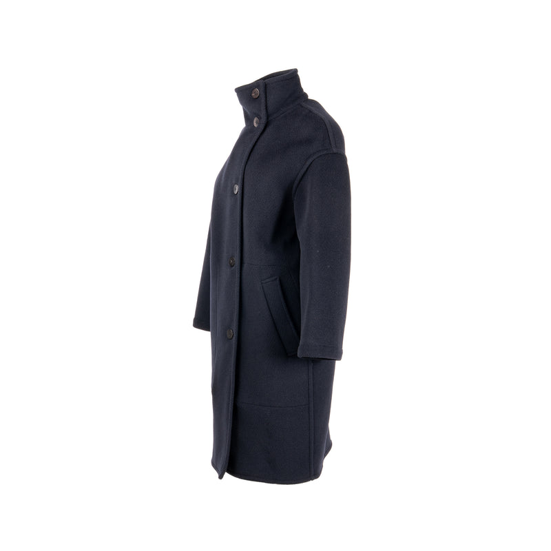 Hermes Size 34 Cocon Double Face Manteau Coat Wool Bleu/Black
