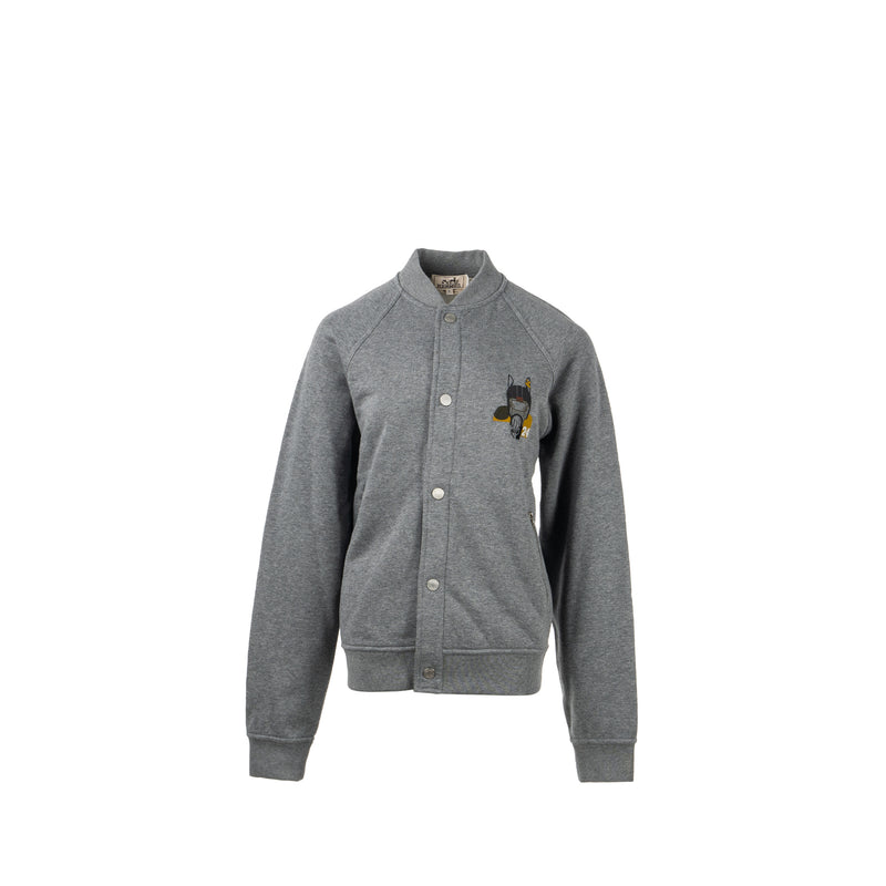 Hermes size S Quarterb H varsity jacket Cotton Gris