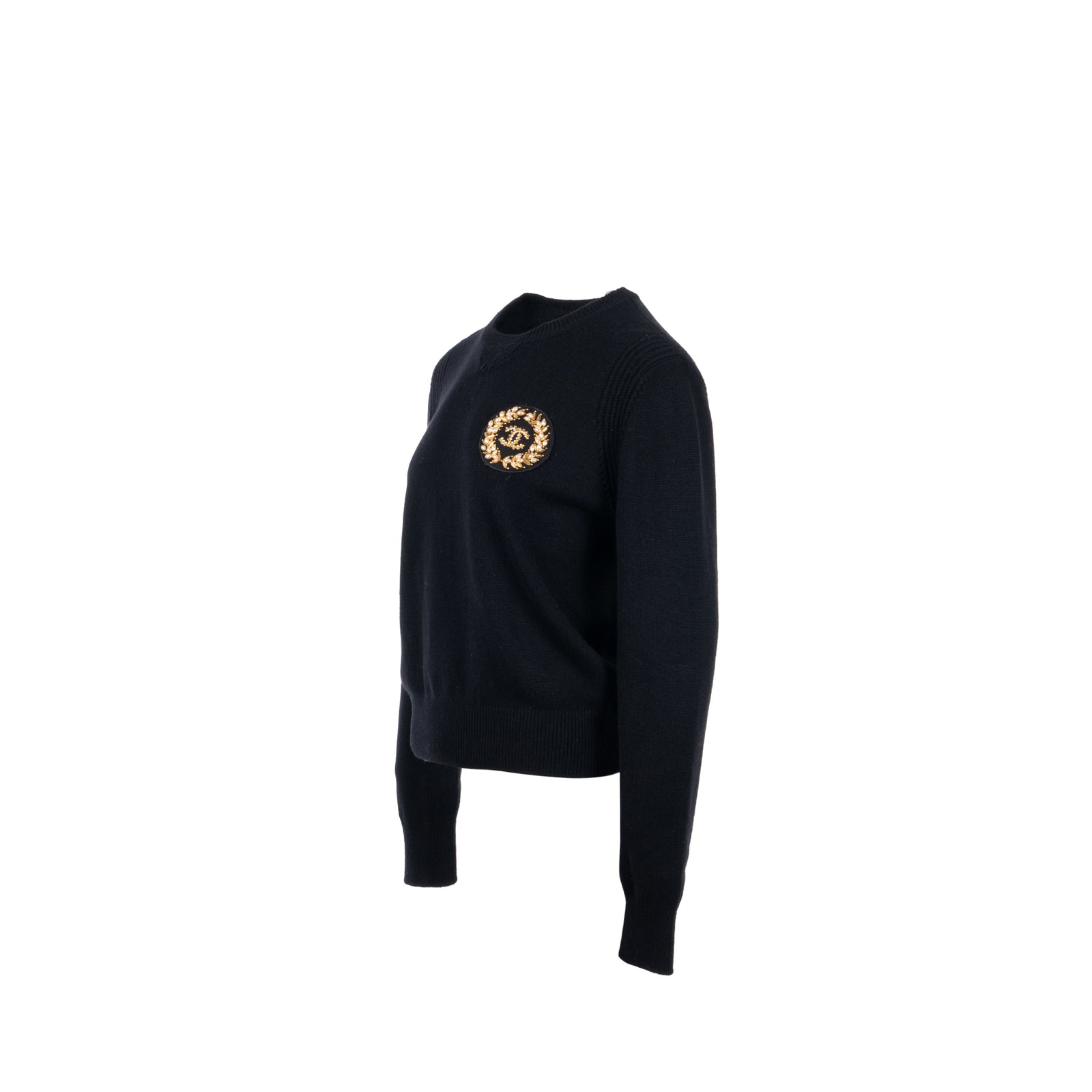 Chanel size 42 20A Pullover sweater / cashmere BLACK