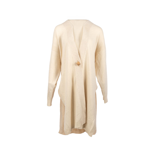 Hermes size 42 long cashmere cardigan beige
