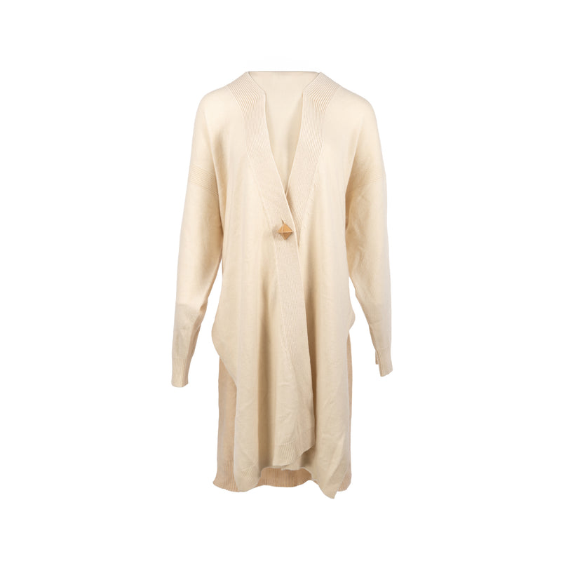 Hermes size 42 long cashmere cardigan beige