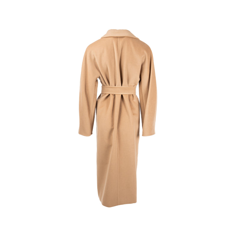 Maxmara Size 38 Long Icon Coat Ecru Wool/Cashmere