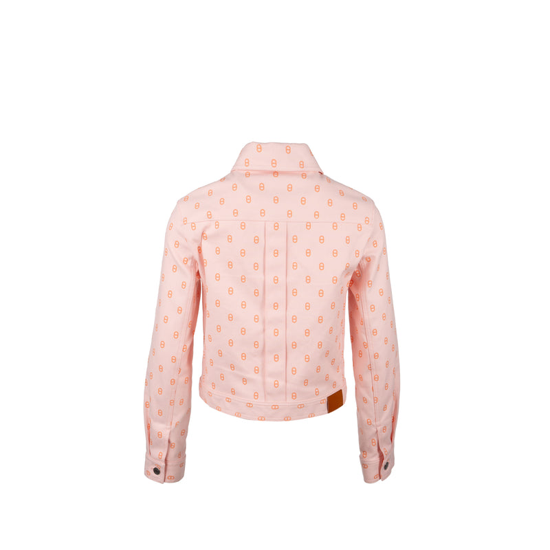 Hermes Size 38 Chaine D’ancre Denim Jacket Rose Pop