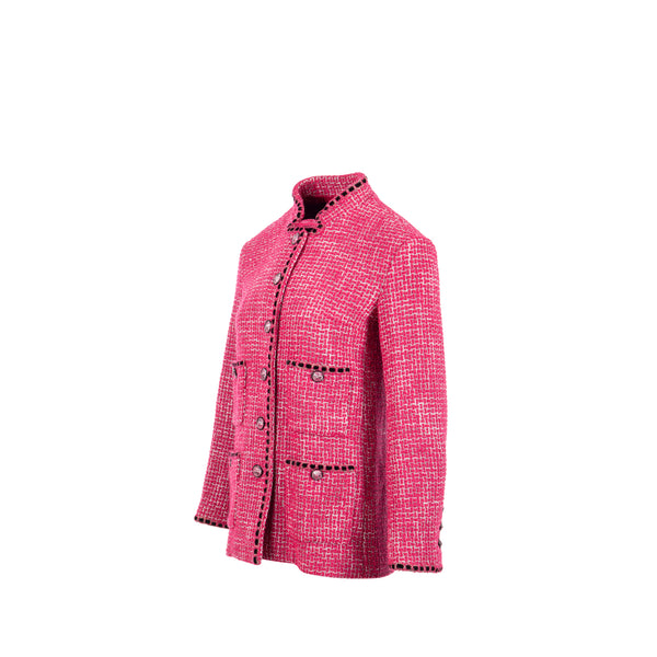 Chanel Size 34 Tweed Jacket Pink/White/Black