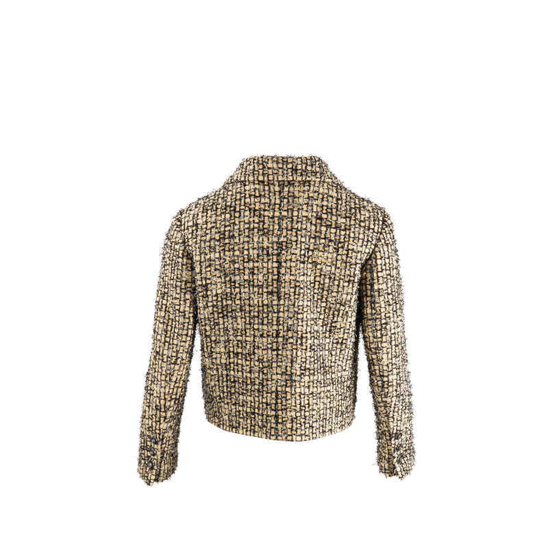 Chanel Size 34 22P Lion Button Jacket Polyester/Cotton/Linen Yellow/Bl