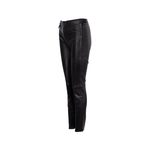 Louis Vuitton Size 38 Pants Lambskin /Cotton Black