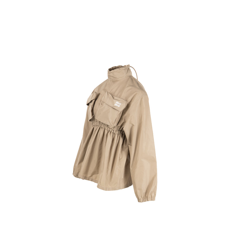 Miumiu Size Size 36 Waist Jacket Technical Fabric Brown/Beige