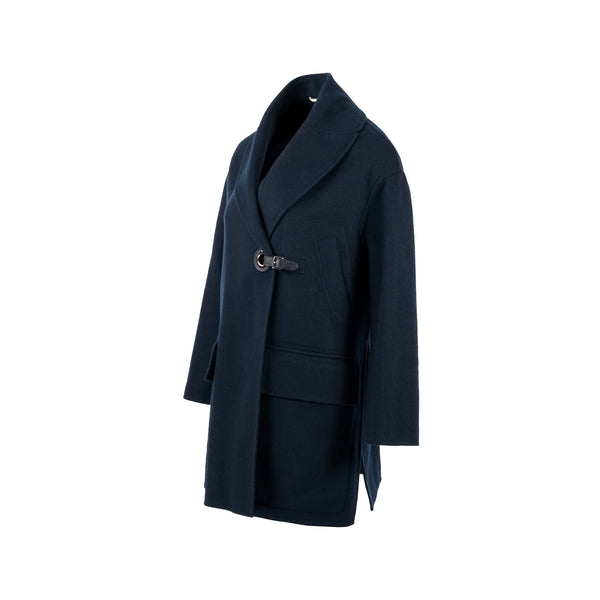 Hermes Size 34 Mid-Length Coat Cashmere Navy
