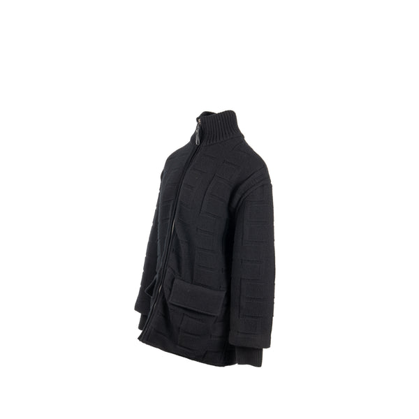 Hermes size 36 zip blouson jacket virgin wool black