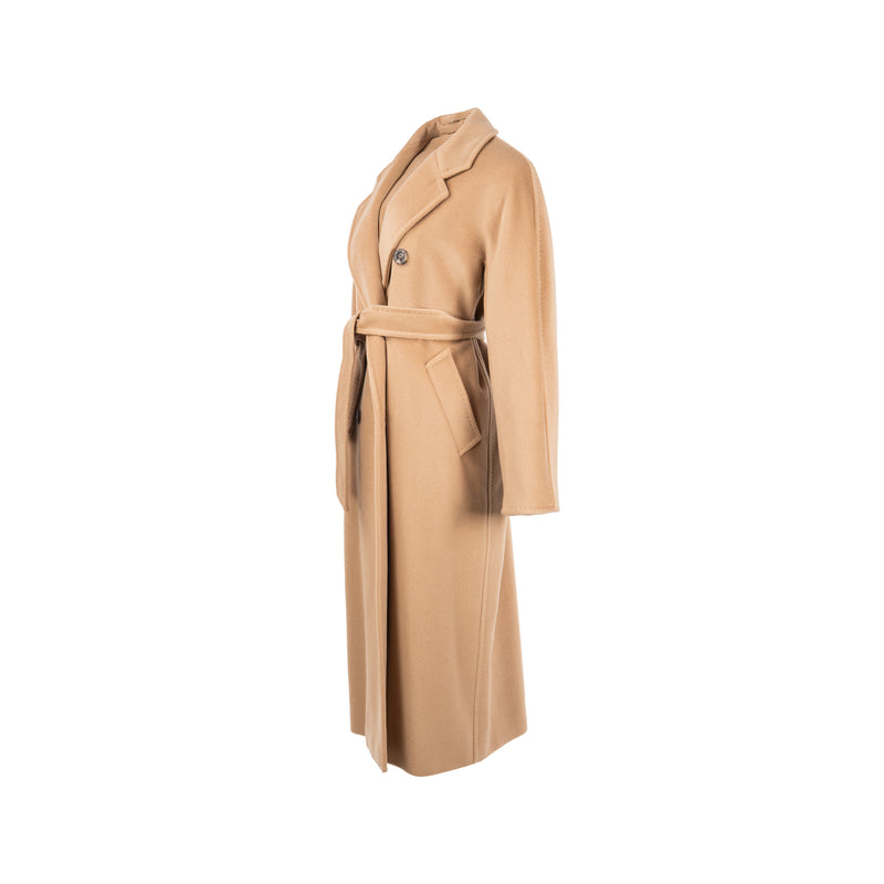 Maxmara Size 38 Long Icon Coat Ecru Wool/Cashmere