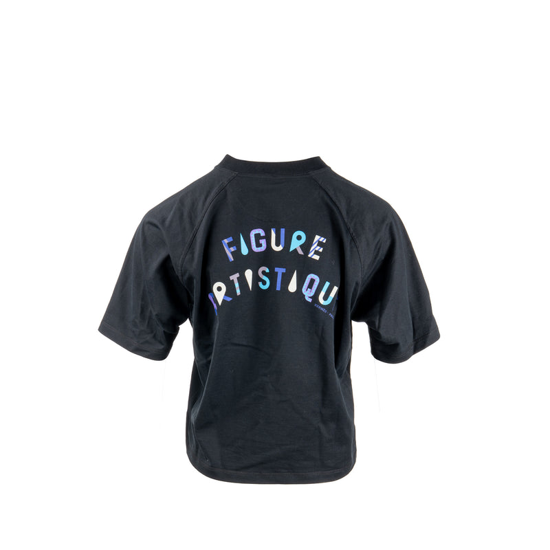 Hermes Size 38 Figure Artistique T-Shirt Cotton Black/Multicoloured