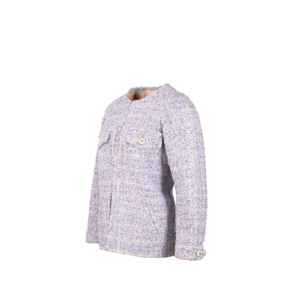 Chanel Size 36 20C Lavender Tweed Jacket Polyester/Cotton Multicolour