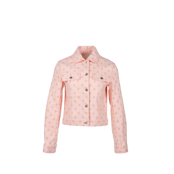 Hermes Size 38 Chaine D’ancre Denim Jacket Rose Pop