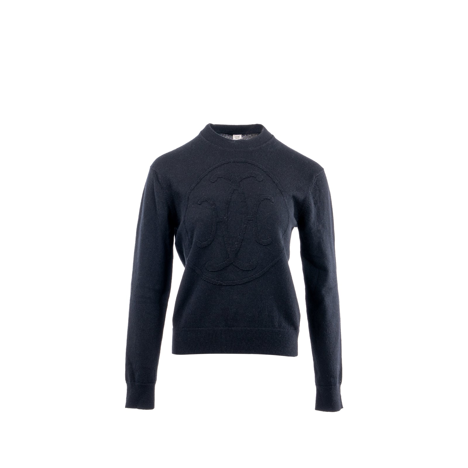 m*k様 HERMÈS ブラック トレーナー xsサイズ Hermes size 40 “H Lift” Long sleeve sweater cashmere black