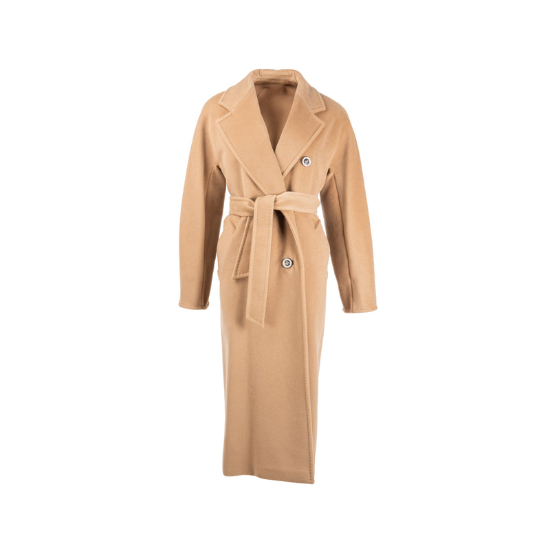 Maxmara Size 38 Long Icon Coat Ecru Wool/Cashmere