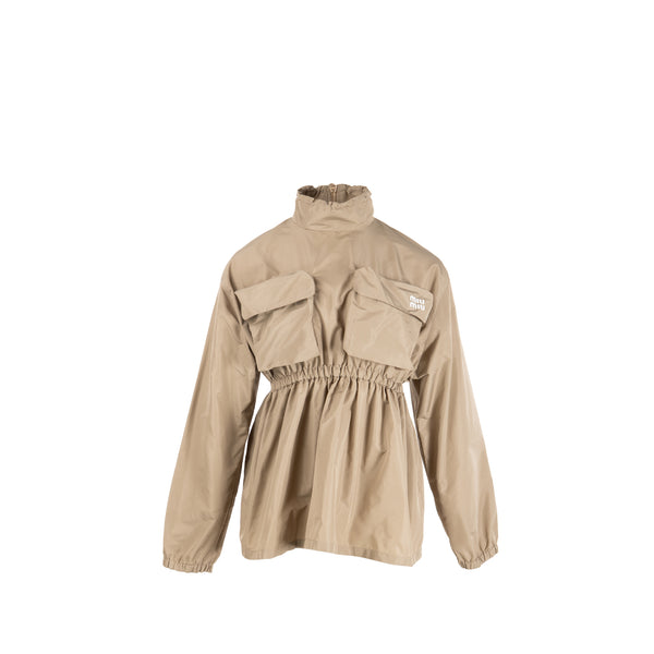 Miumiu Size Size 36 Waist Jacket Technical Fabric Brown/Beige