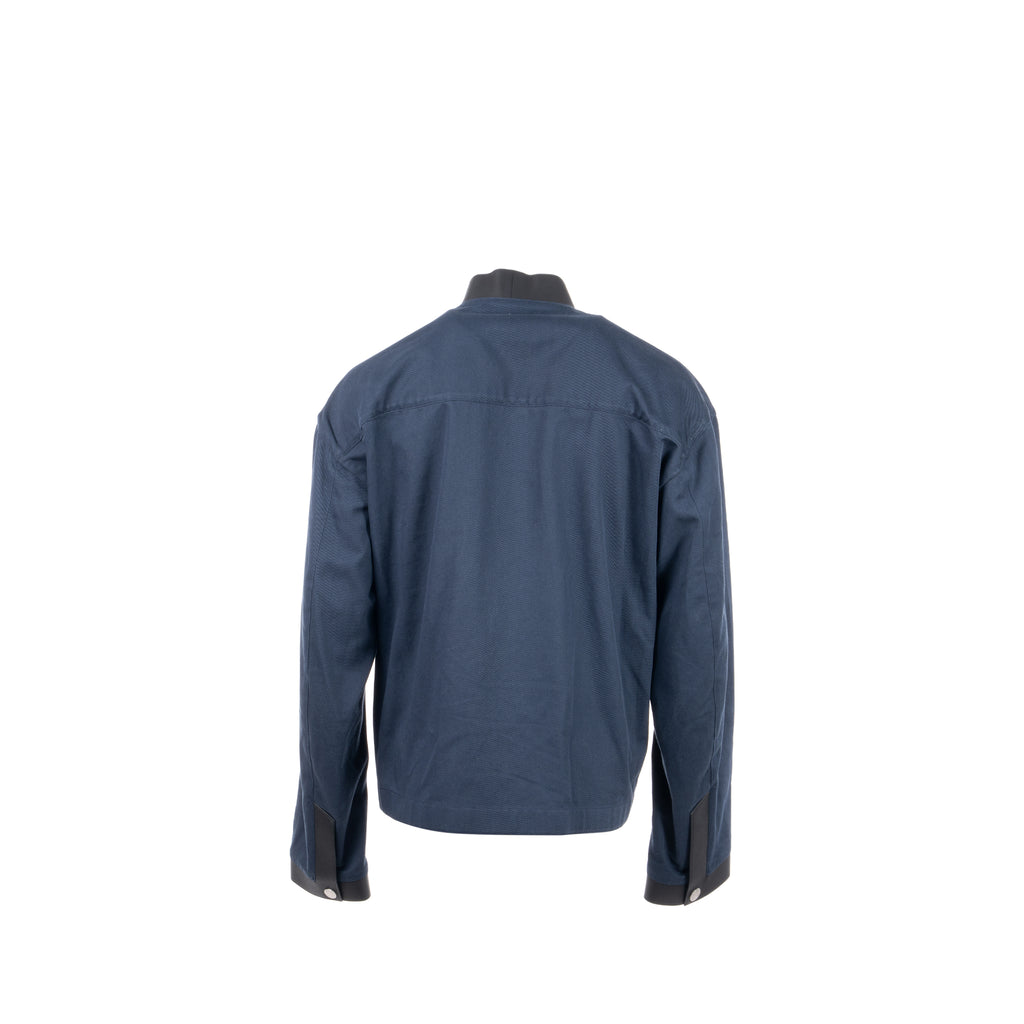 46 Jacket Hermes size 46 jacket with leather detail navy / black
