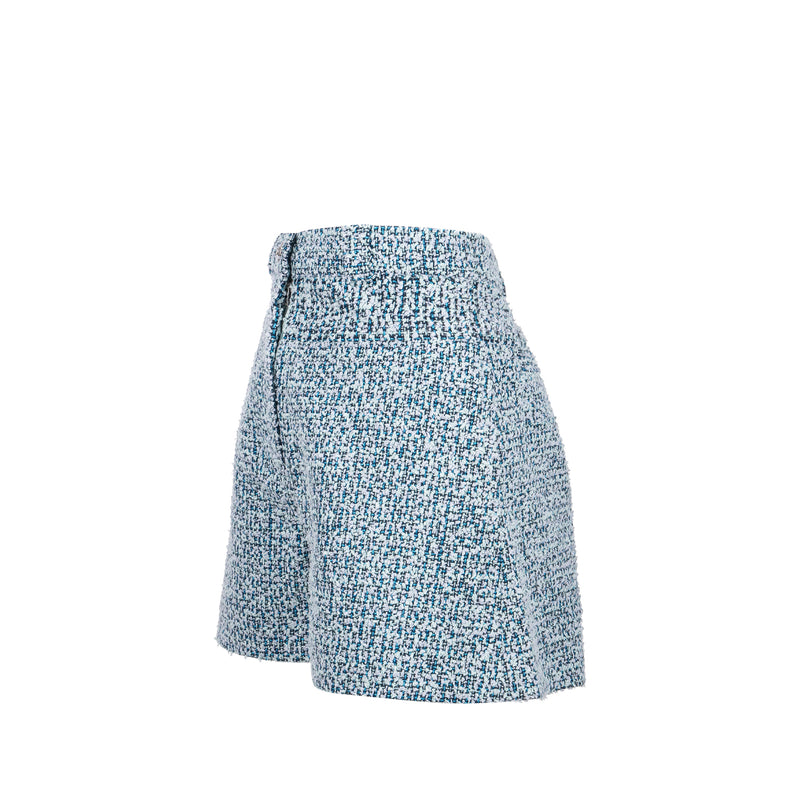 CHANEL Size 36 20P Tweed Shorts Polyamide/Cotton Navy Blue/Blue/Green