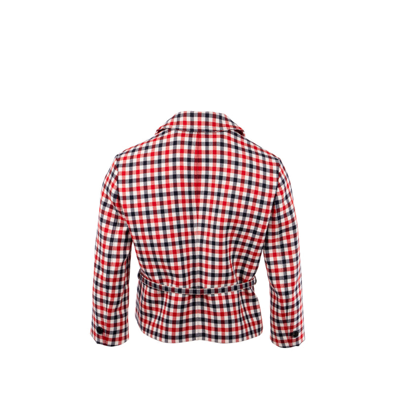 Dior size 34 Plaid Patterns jacket virgin wool Red/multicolour