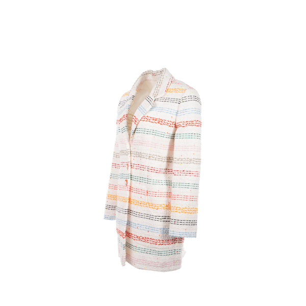 Chanel size 36 tweed jacket Cotton/polyamide/wool White/Multicolour